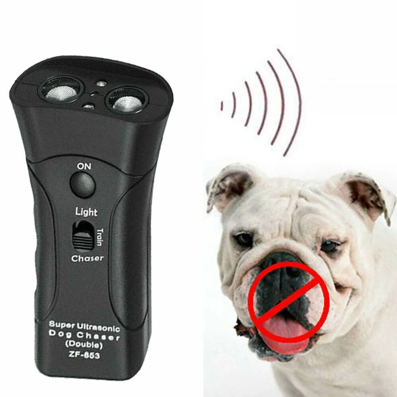 

Pet Dog Training Equipment Gentle Ultrasound Repeller Control Trainer Device Anti Barking Stop Bark Deterrents Flashlight