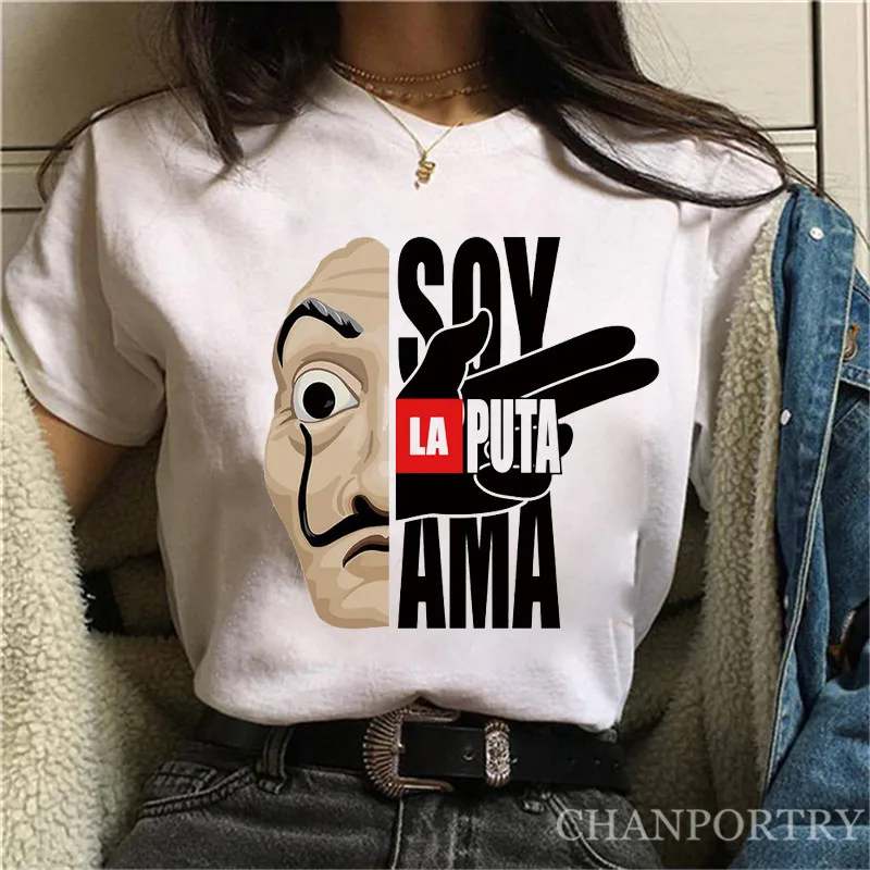 Женская футболка BELLA Hello забавная Летняя Повседневная с надписью La Casa De Papel и The House