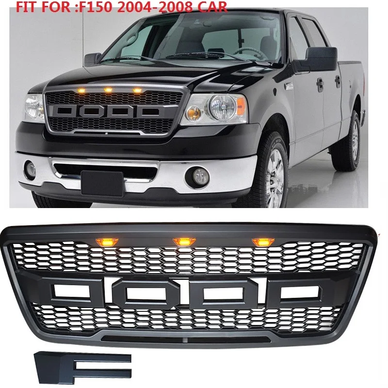 Modified For F150 Raptor Grills For F-150 2004 2005 2006 2007 2008 Front Racing Grills Front Grill Mesh Bumper Grilles Cover