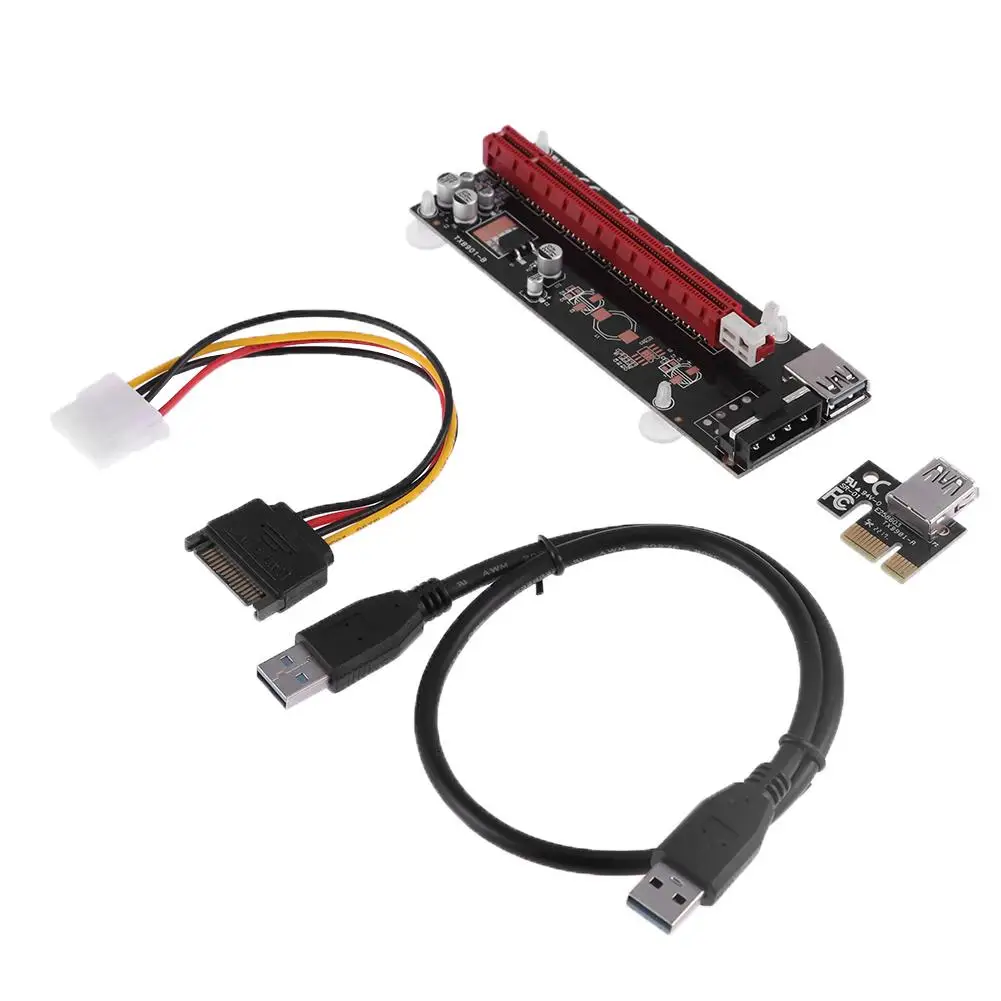 

1x to 16x Extender Riser Card PCI-E Express 4Pin USB3.0 Cabl BTC Miner Household Computer Parts for Bitcoin Miner Mining
