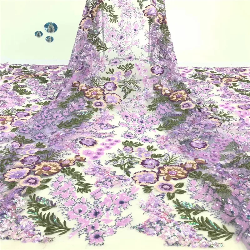 

Африканская кружевная ткань с бисером, французская кружевная ткань, Дубайская аппликация, женское свадебное платье, кружево 5 ярдов/лот XBN163