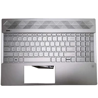 for hp 15 cs 15 cw series l24752 001 laptop palmrest upper case us backlit keyboard touchpad sliver