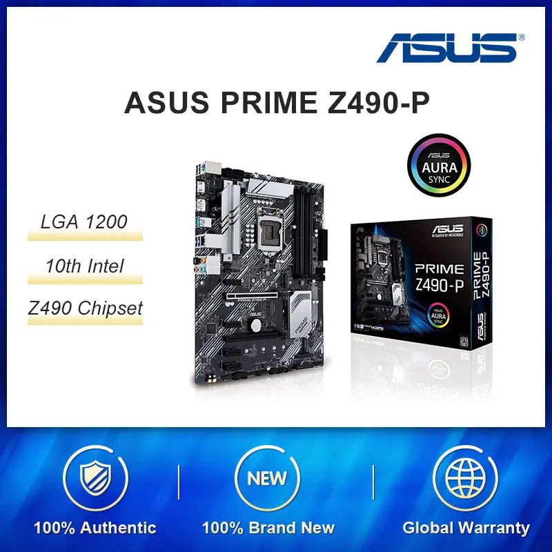 Asus PRIME Z490 P десктопный компьютер intel LGA 1200 основной Игровой ATX материнская плата USB 3