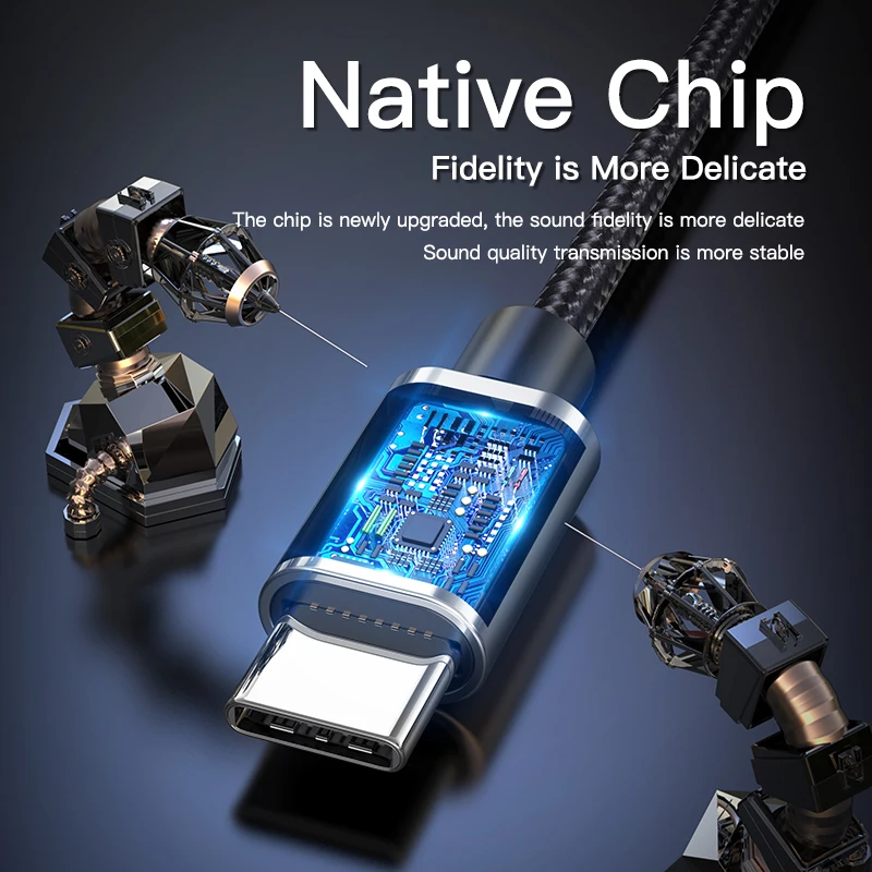 Проводные наушники USB Type C 6D стерео со звуком музыкальная гарнитура для Xiaomi