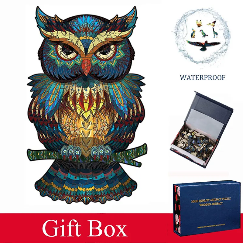 

Unique 3D Wooden Puzzle Mysterious Animal Puzzles Boutique Gift Box Packaging Gift For Adult Kids Fabulous Montessori Toys