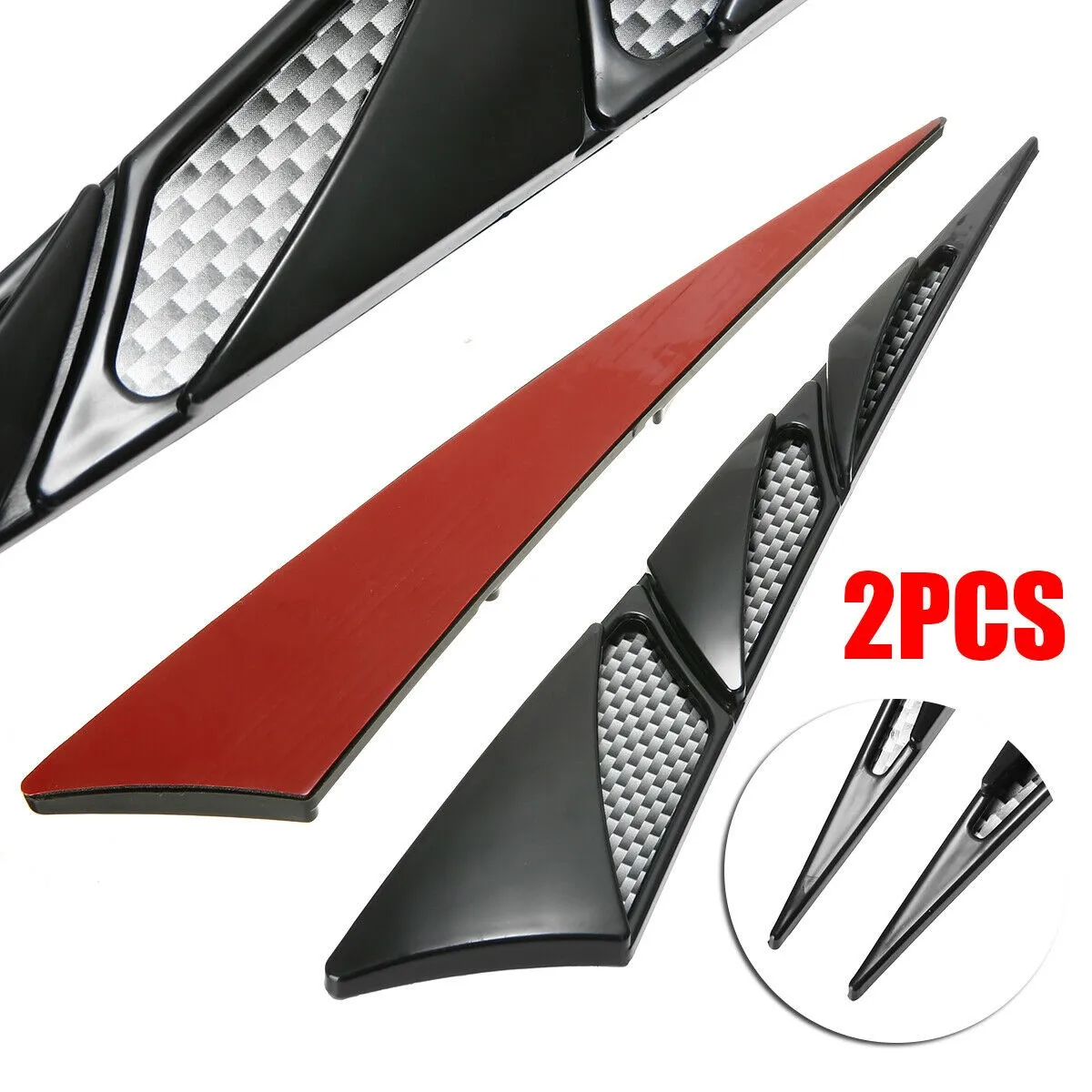 

Car Side Decorative Hood Vent 2pcs Air Flow Approx. 235 X 40mm Black Intake Grille