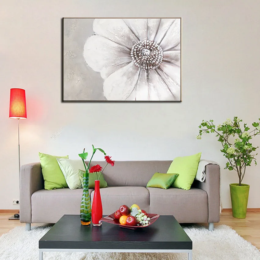 Горячая Распродажа большие цветы на стену для домашнего декора Холст ручной