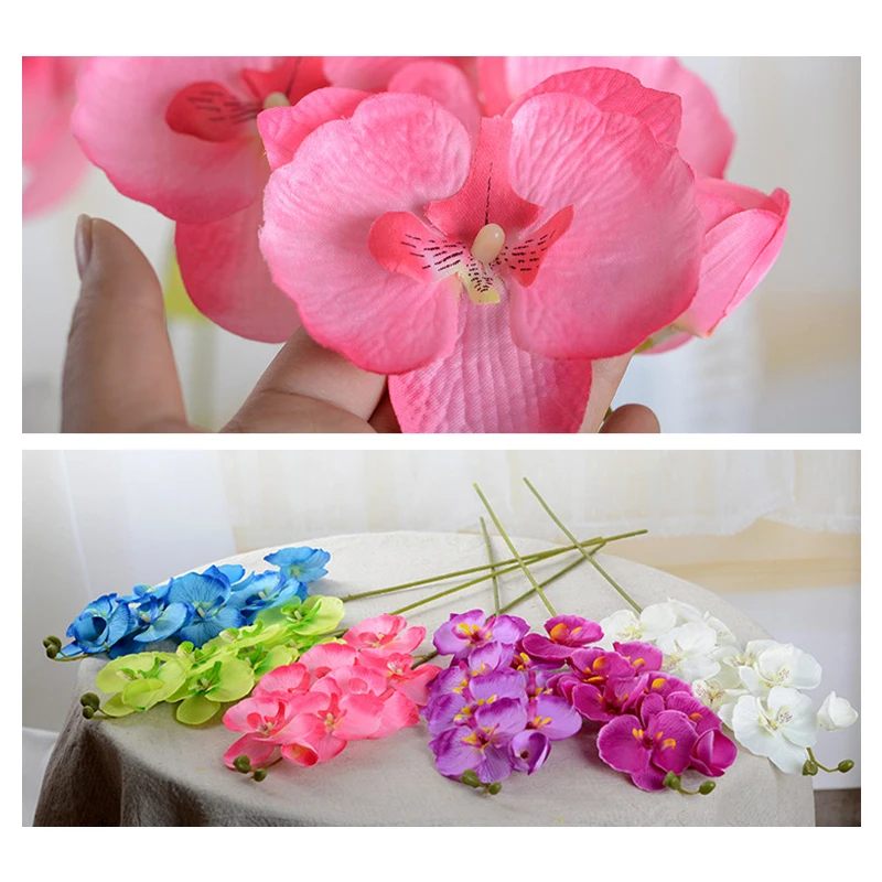 Модная Орхидея, искусственные цветы DIY искусственная Орхидея, Бабочка, Шелковый цветок букет фаленопсис Свадебные украшения для дома