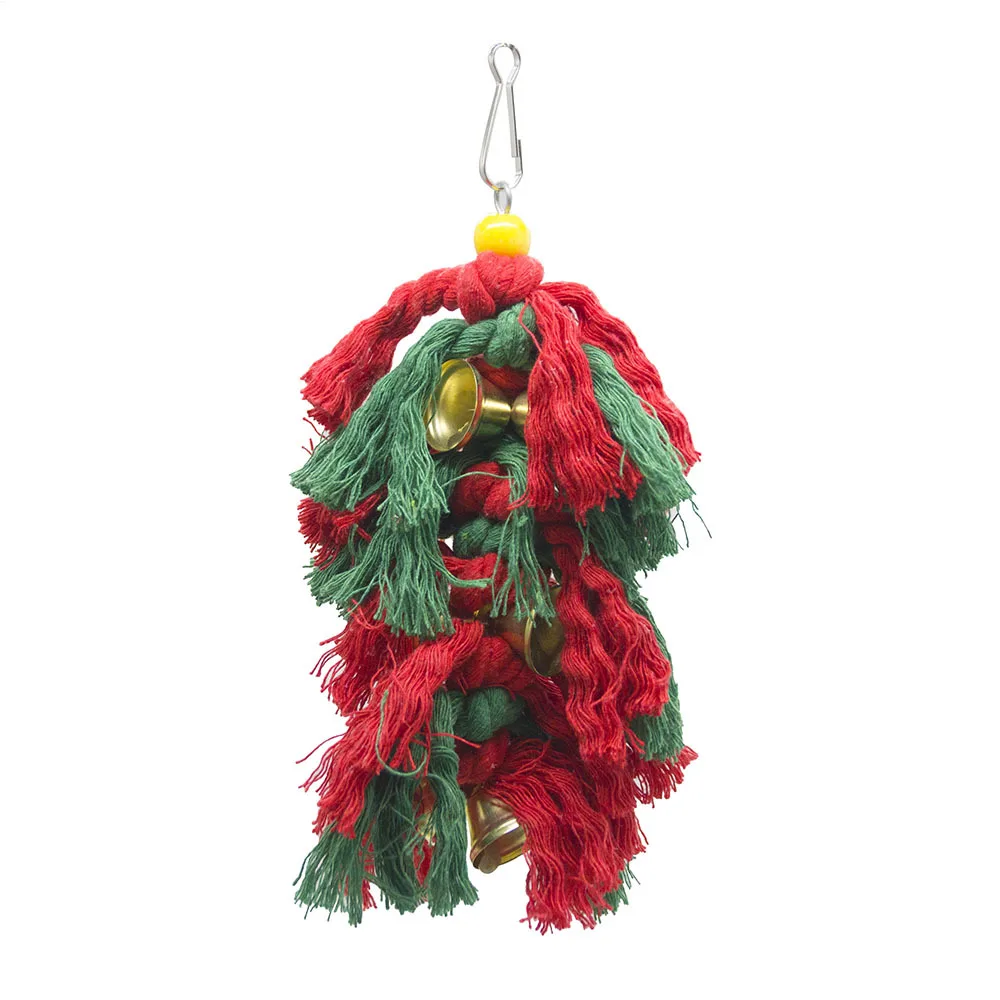 

5pcs Parrot toy Christmas decoration set Chew toy swing stand
