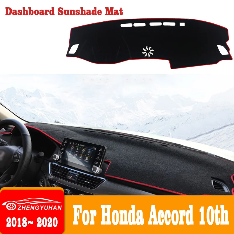 

For Honda Accord 10th 2018 2019 Car Dashboard Avoid Light Pad Instrument Platform Desk Cover Mat Carpets Trim Car Accessories