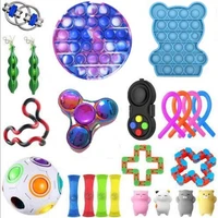 18 styles fidget toys suit stress relief toys autism anxiety relief stress bubble sensory decompression toy for kids adults