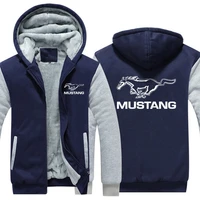 2021 new hoodies ford mustang hoodies sleeve jacket men fleece mustang winter thicken warm fleece cotton zipper