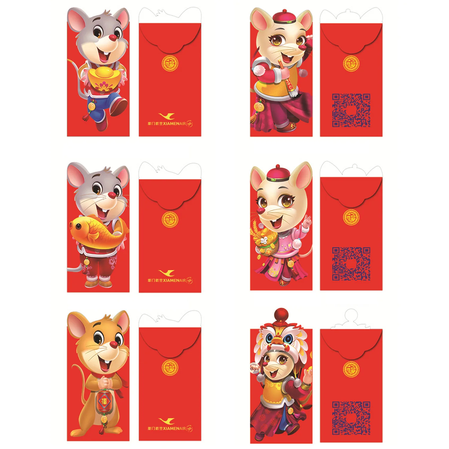 Behogar 18 шт. китайский Новый год красный конверт Lucky 2020 года бело-серые кисточки Hong Bao