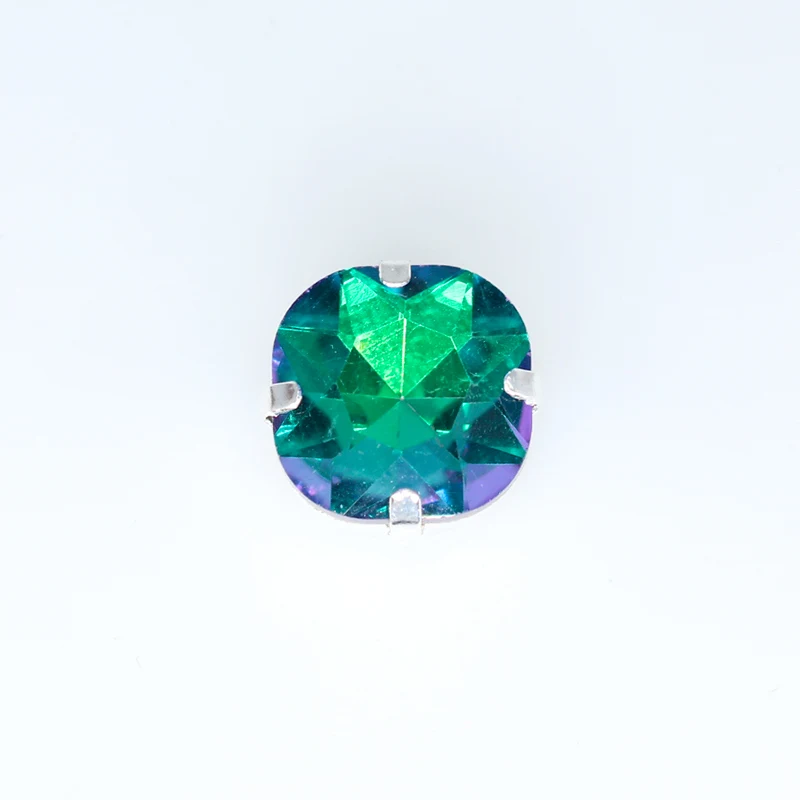 Мульти Форма шить на серебряной оправе пламени радужные стразы с украшением в