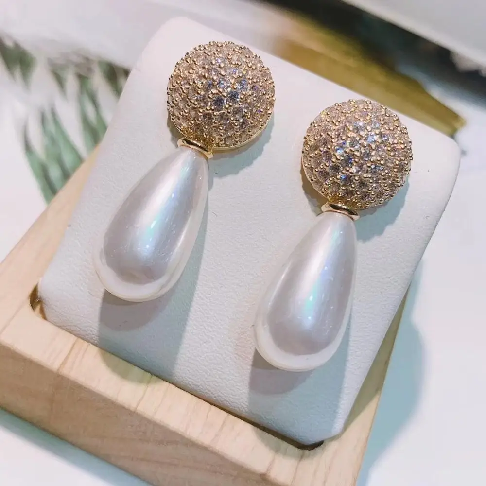 Роскошные Жемчужные Серьги с подвеской в виде шариков для женщин свадебные