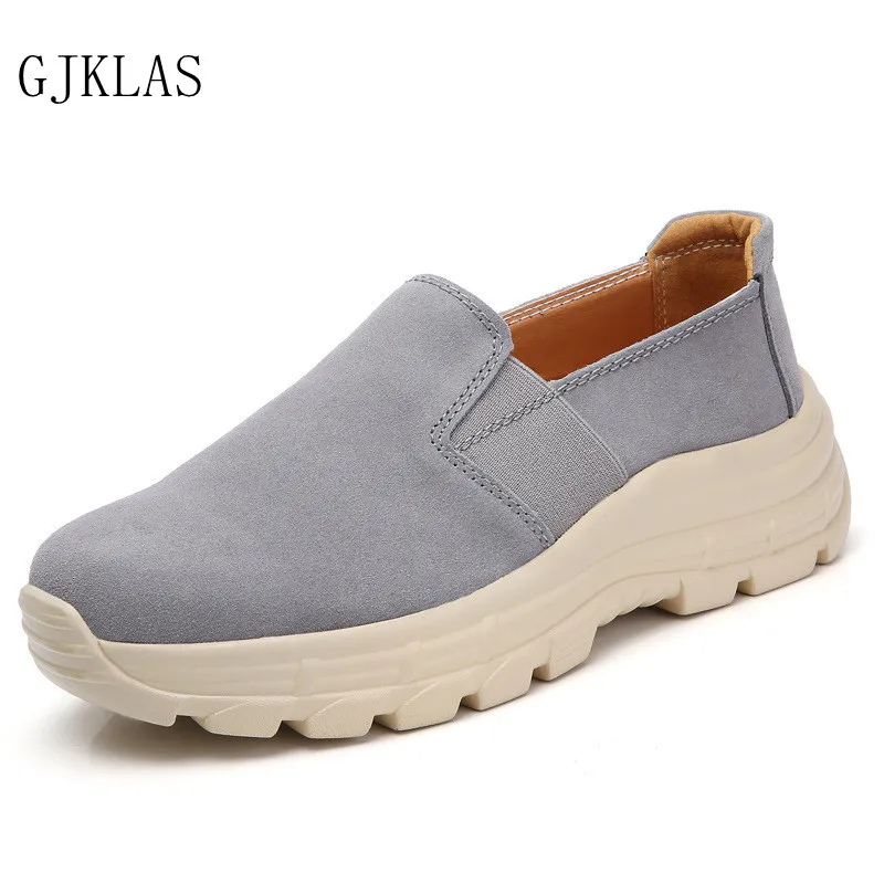 

Genuine Leather Casual Shoes Size 43 Platform Sneakers Casuales Slip on Shoes for Women Chunky Shoes Womens Sneakers Fashion
