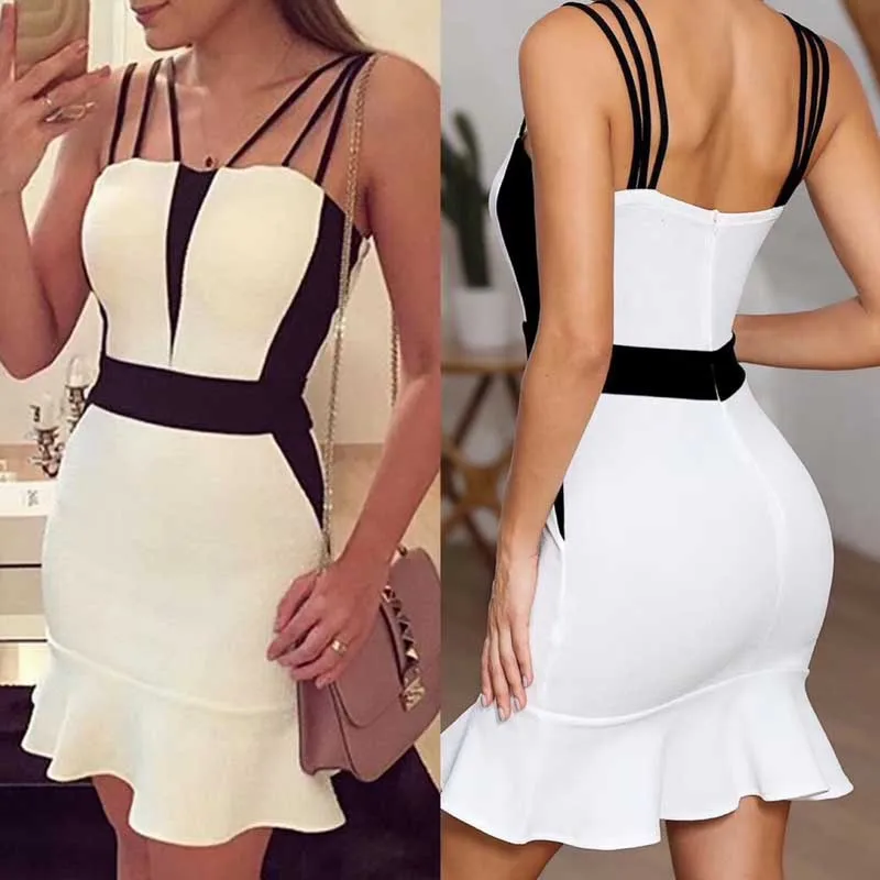 Женское вечернее платье с юбкой годе белое на тонких бретельках открытой спиной