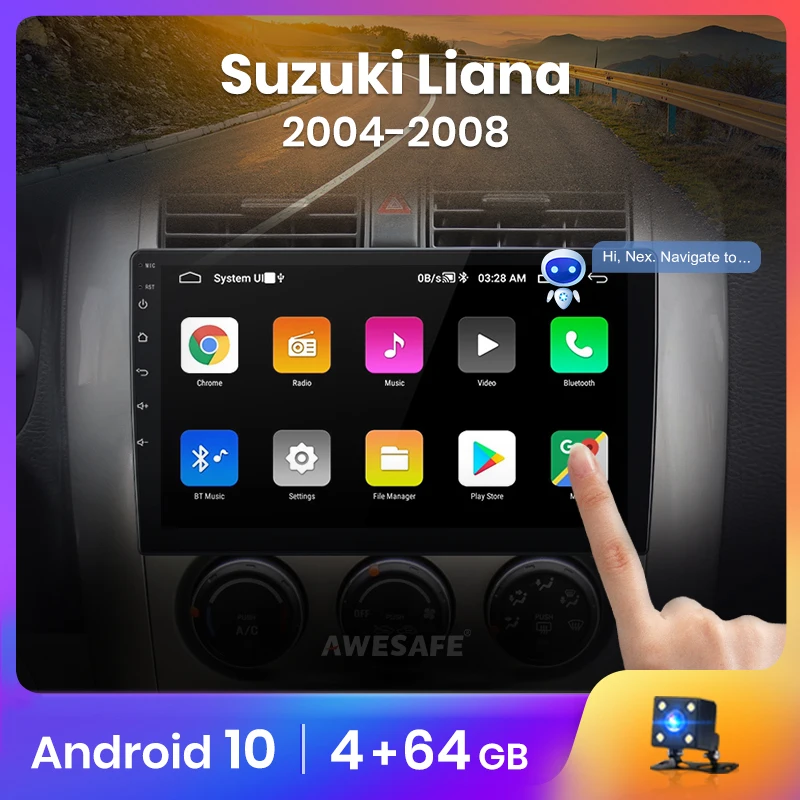 Автомагнитола AWESAFE PX9 для Suzuki Liana мультимедийный видеоплеер с радио и GPS