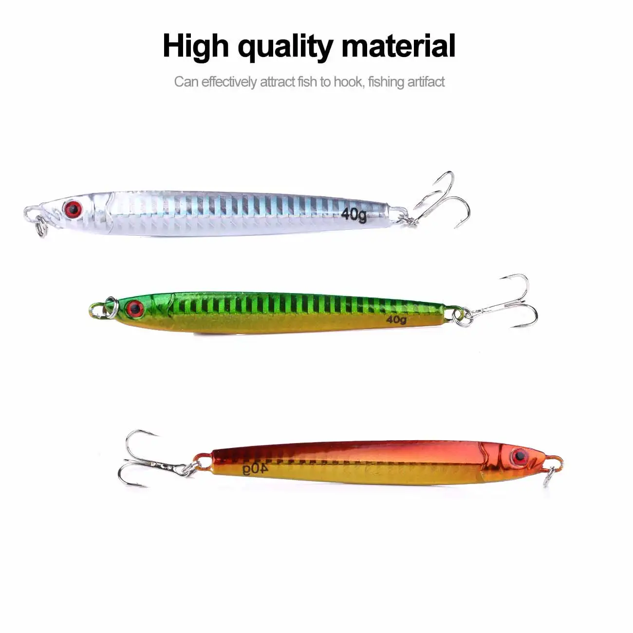 

40G Metal Jigs Hard Bait Fishing Lures Sink Wobblers Lead Bait For Sea Fishing Bass Pike
