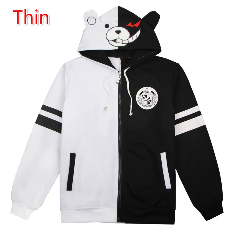style2 Danganronpa Monokuma костюм косплей унисекс Толстовка Черный Белый Медведь Костюмы Пальто Куртка - Цвет: style2
