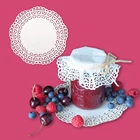 50 шт., белые кружевные бумажные подставки для украшения стола на свадьбу, Рождество, круглые бумажные кружевные салфетки