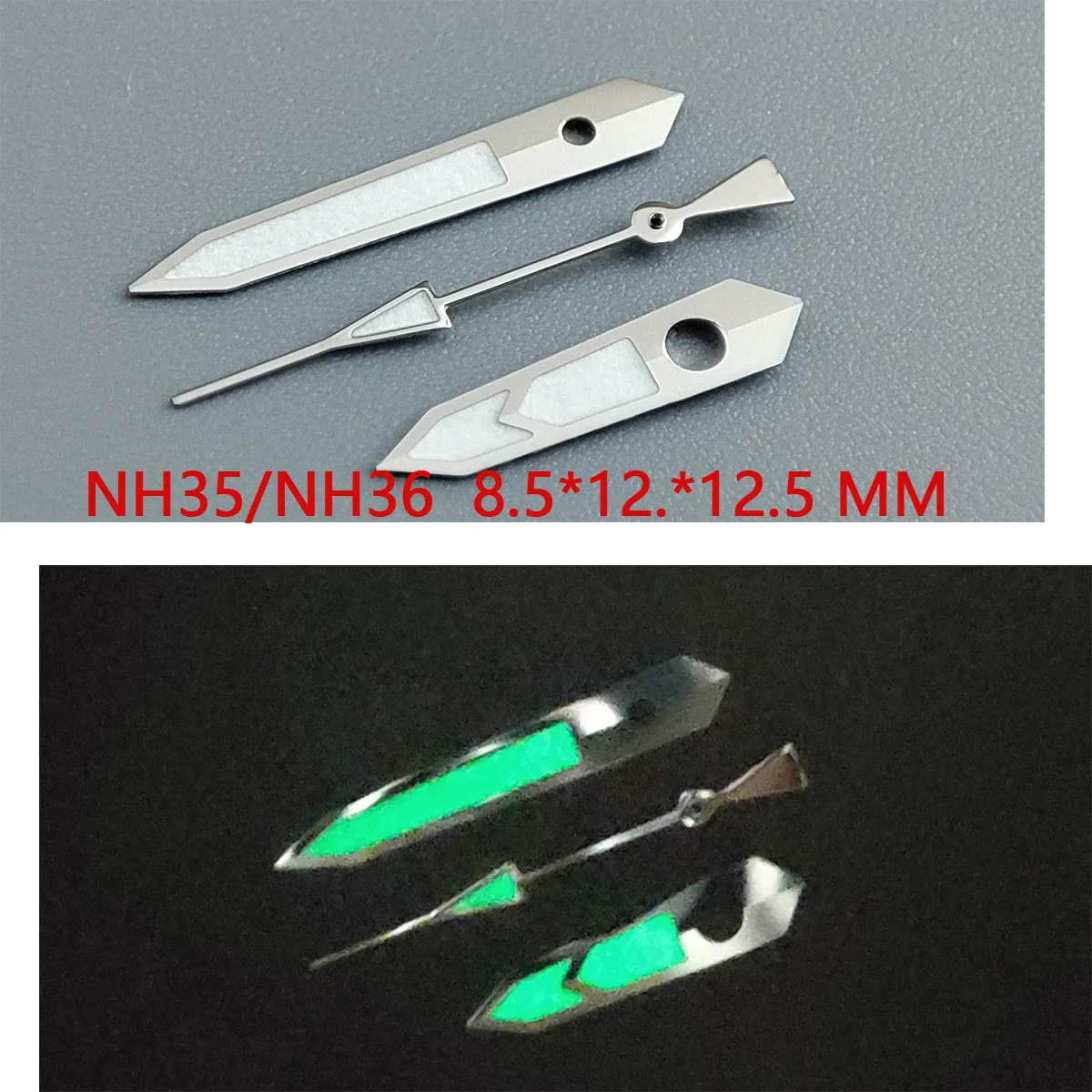 

Аксессуары для часов, указка для часов NH35, стрелки серебряного цвета, зеленые стрелки, Супер Светящиеся, подходит для NH35, NH36 механизм A36