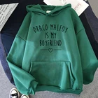 Толстовка Draco Malfoy с надписью Is My бойфренд, женская зеленая Повседневная Толстовка, новые модные толстовки в стиле Харадзюку С Капюшоном