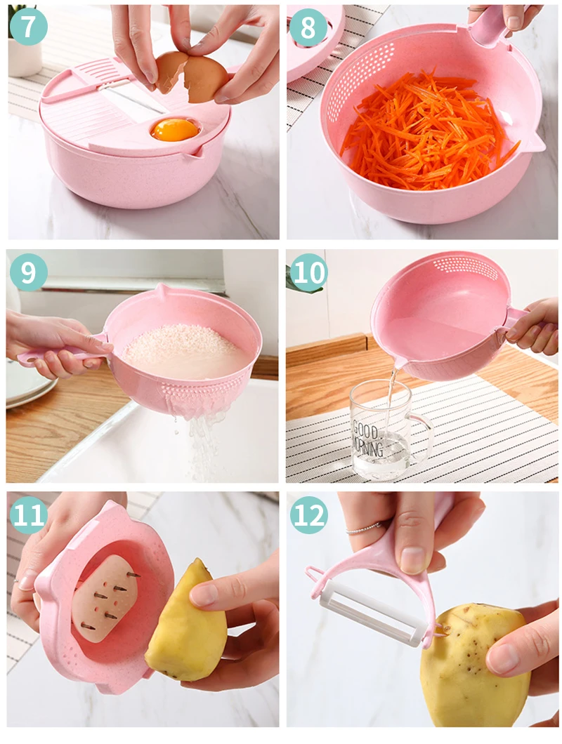 Ломтерезка для овощей слайсер картофеля моркови лука терка резак 12 в 1 кухонные