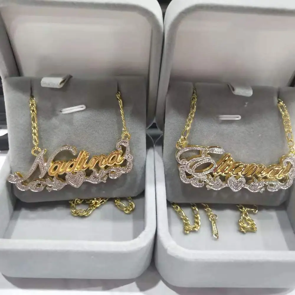 3D ожерелье в стиле хип хоп ожерелья на заказ двухцветное с именем