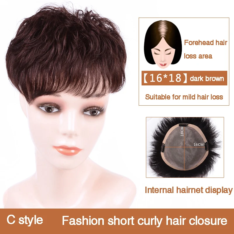 Salonchat Remy человеческие волосы на заколках в парике, прямые волосы с челкой для женщин, 7 стилей, доступны 16*18 - Цвет: C-16X18-2I33