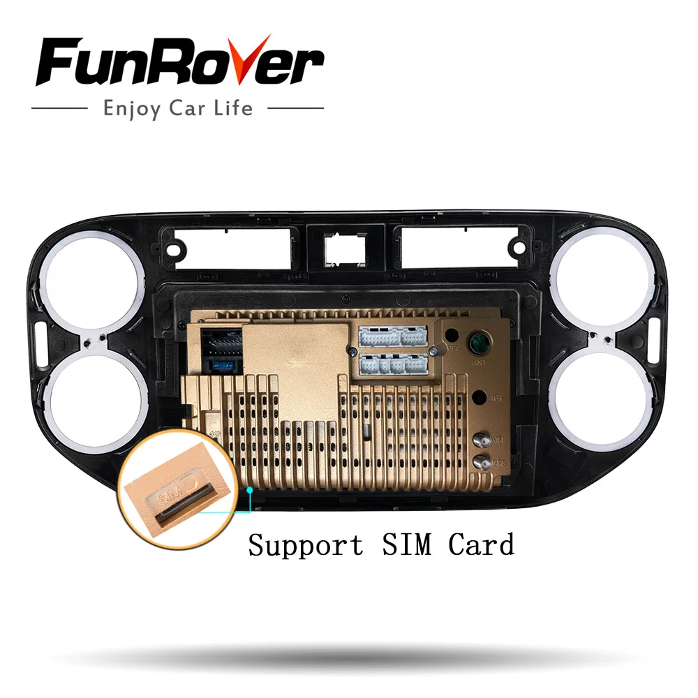 Funrover android 9,0 автомобильный DVD мультимедийный плеер для Volkswagen Tiguan 2010- Радио Стерео gps навигация navi 4G sim wifi FM
