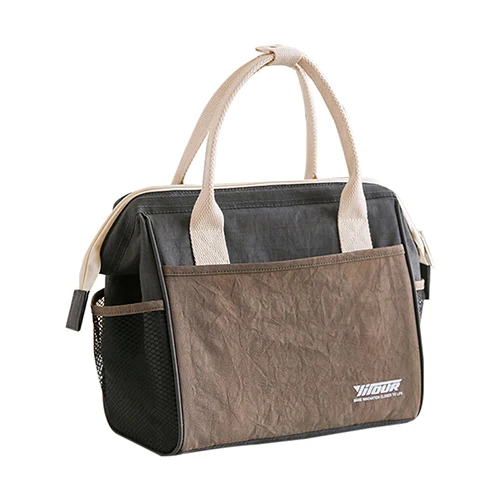Brown Lunch Bag Портативная водонепроницаемая сумка для ланча, пикника, еды, напитков, фруктов, с изоляцией, холодная сумка, детская школьная сумка, аксессуары для багажа, принадлежности - Цвет: Brown Lunch Bag