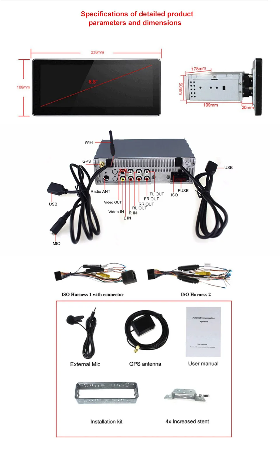 8," одиночное Din головное устройство 2 ГБ/32 ГБ задняя камера Поддержка gps Navi Wifi Bluetooth Mirrorlink универсальное аудио автомобильное радио плеер