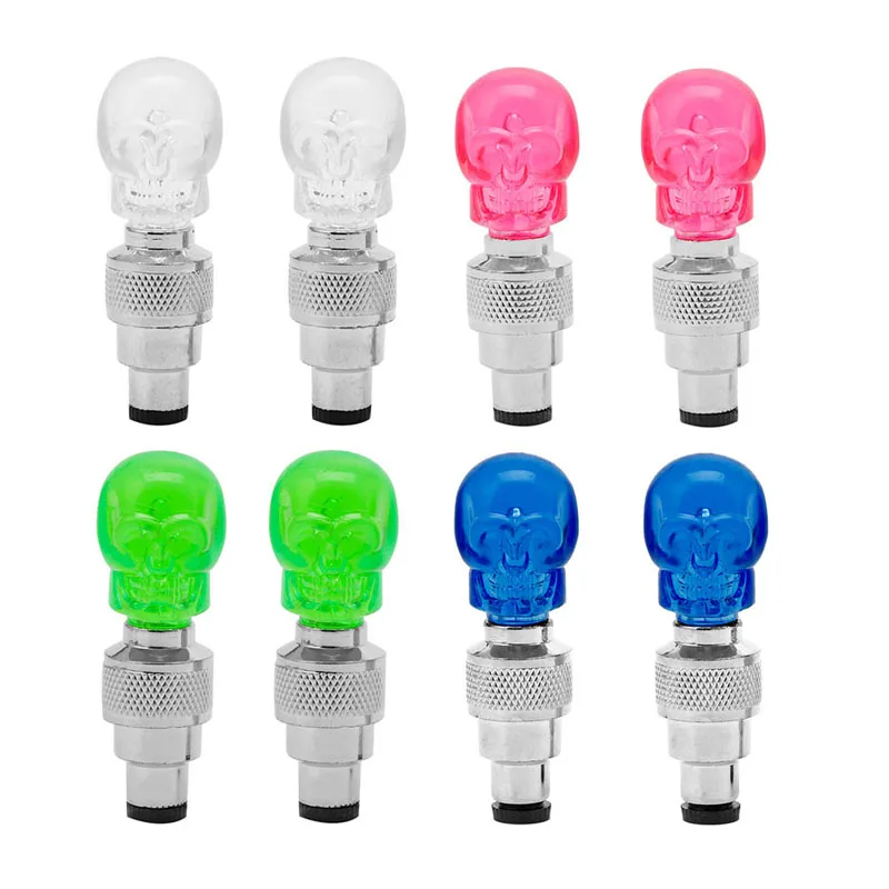 

2pcs Skull Shape Valve Cap LED Light Wheel Tyre Lamp For Car Motorbike Bike New 62KF