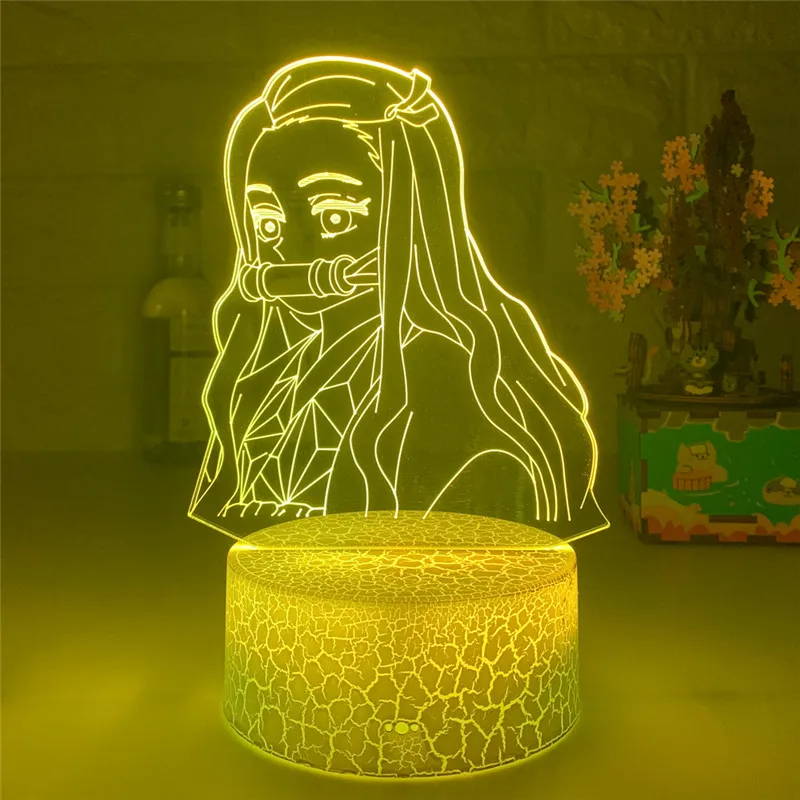 

Anime Kimetsu No Yaiba Nezuko Kamado Figure Led Night Light for Decorition Nightlight Kids Child Table 3d Lamp Demon Slayer Gift