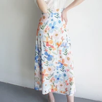 dark flower small v lapel short sleeve ivory white perspective fashionable chic blouse 2021 new long skirts for women