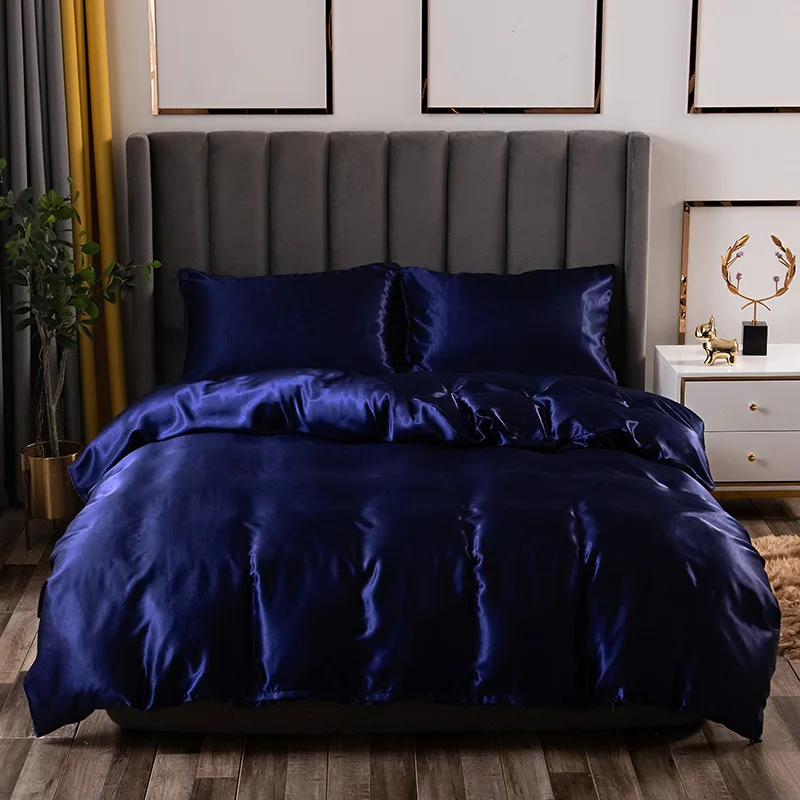 Комплект постельного белья из атласа и шелка Королевского двойного размера