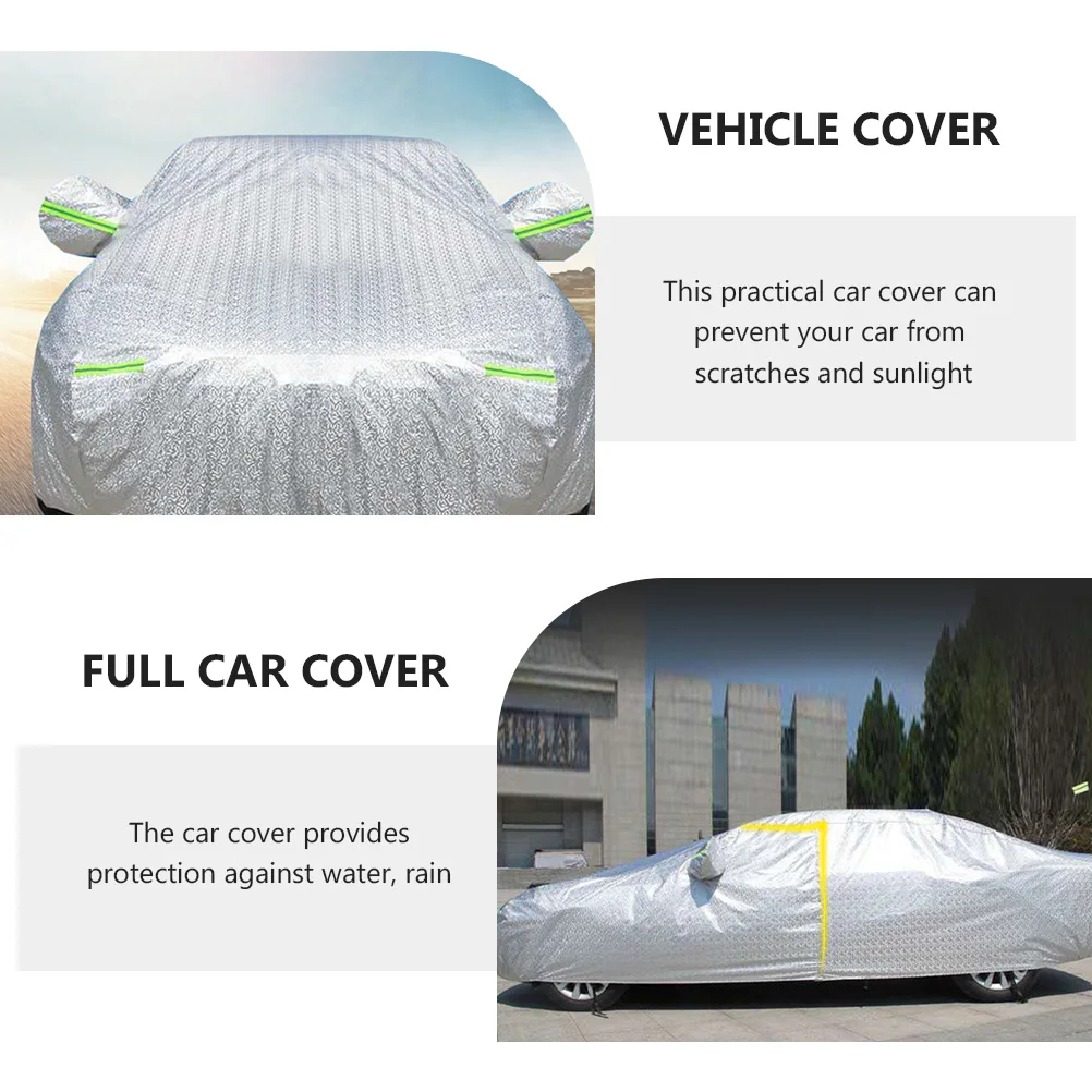 

1Pc Peva Aluminum Film Dust Proof Car Cover Auto Show Protective Sun UV Rain Shade Car Cover Silver