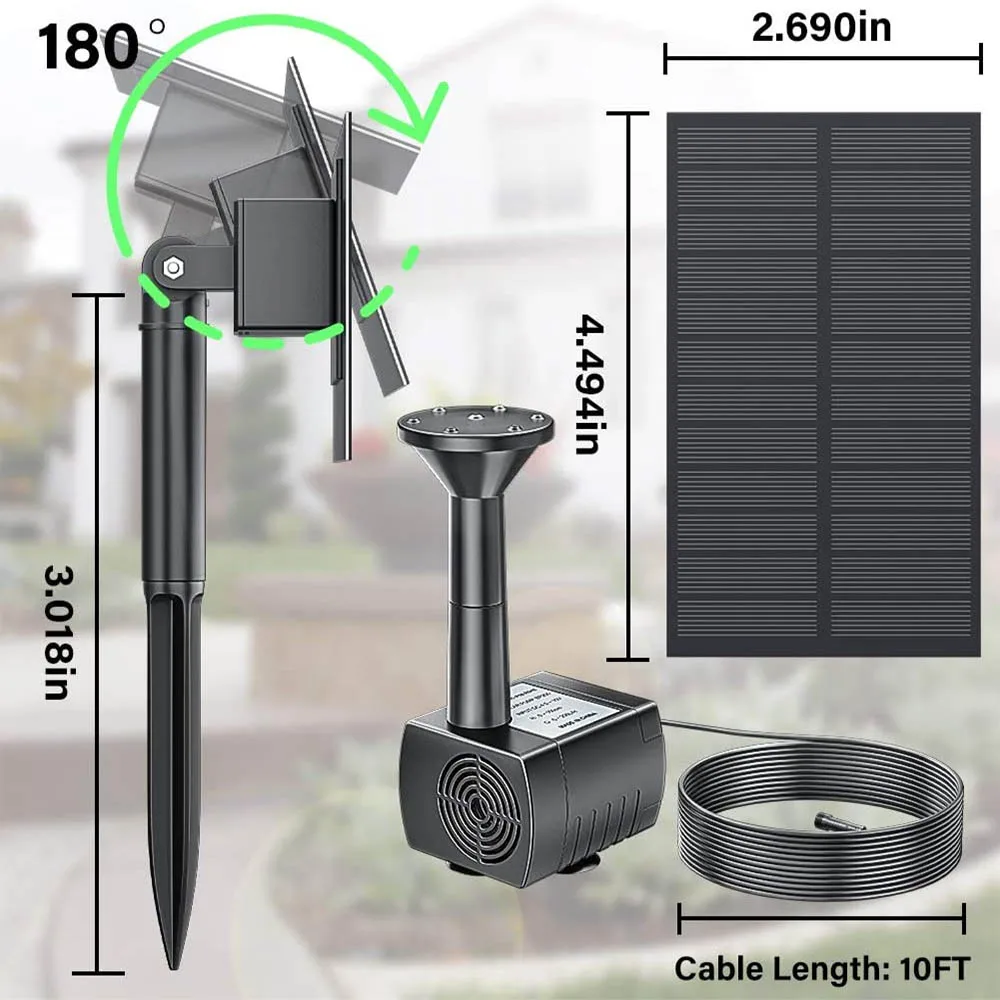2021 Upgraded Solar Fountain Pond Pump Kit with Stake Powered Water for Garden Backyard Pool Fish Tank | Дом и сад