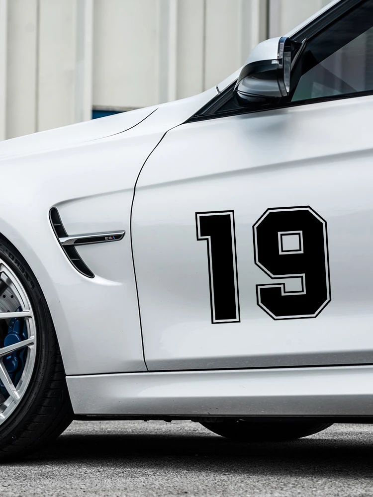 CK3231# Various Sizes Racing Number 19 funny car sticker vinyl decal waterproof auto stickers white / black for bumper | Автомобили и