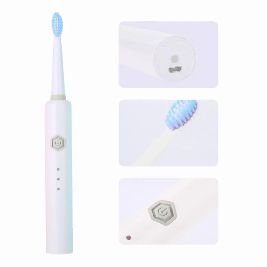 Уход за полостью рта 3 цвета электрическая ультразвуковая вибрационная Водонепроницаемая зубная щетка