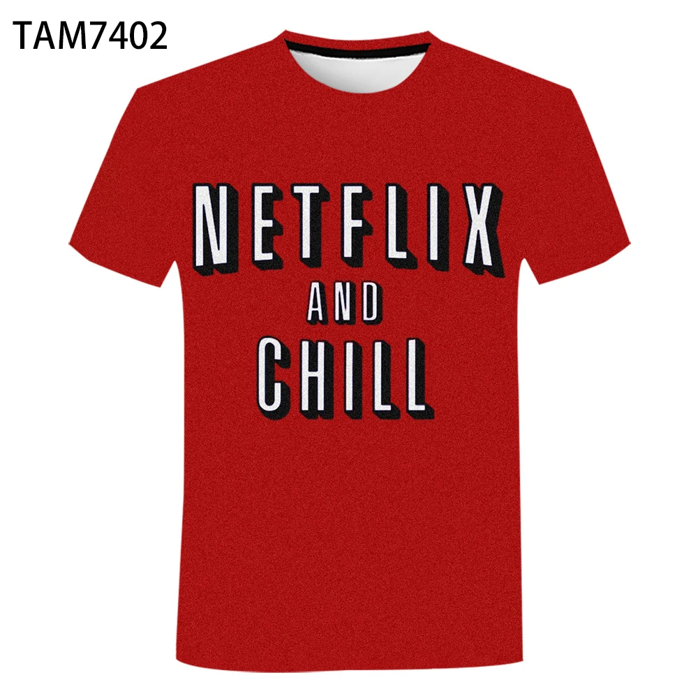 Netflix 2021 Новый 3D печать простая футболка мужская и женская летняя обувь