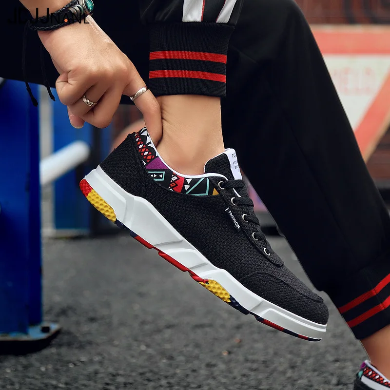 Повседневная Вулканизированная обувь для мужчин прошитая парусиновая на