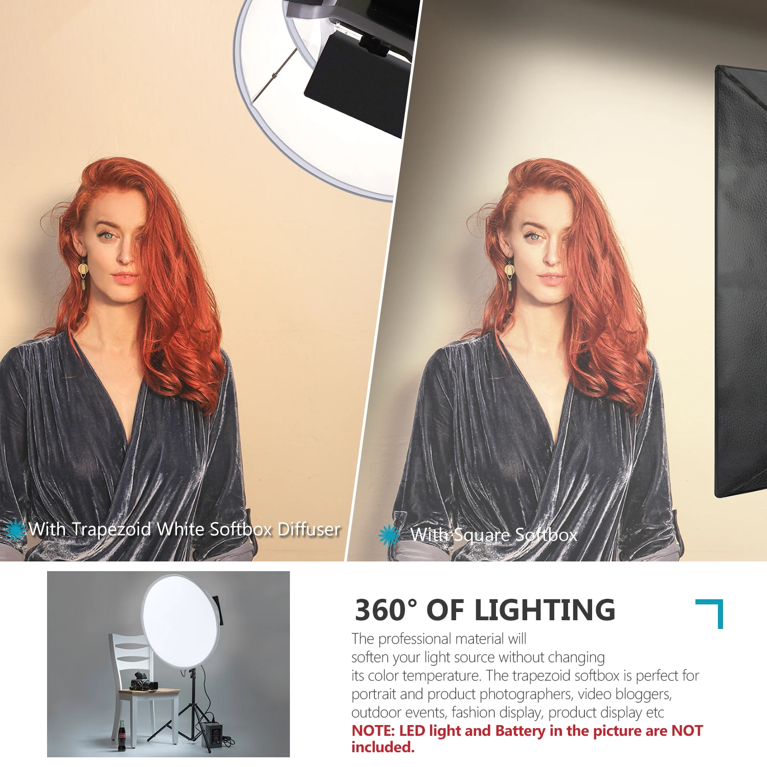 Neewer складной белый софтбокс рассеиватель для крепления ремешка 480/660/530