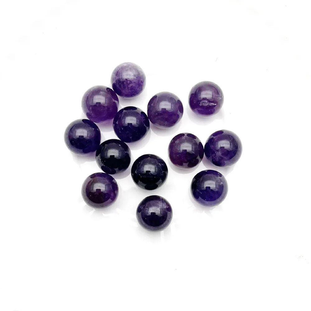 

amethysts natural stone round Ball Bead 12mm 0.4MM deviation No hole charms beads For Jewelry Making 24-50pcs/lot free shipping