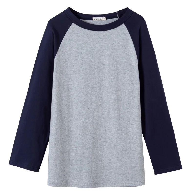 

New Women Spring Autumn Gray Patchwork Long sleeve T-Shirt Female Solid Color Plus Size Tees Ladies Brand Casual Tops ZM244