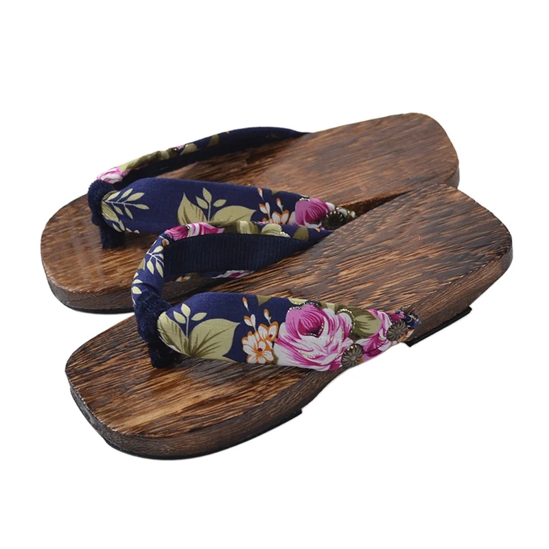 Модные японские гэта Сабо детские деревянные Вьетнамки шлепанцы летние сандалии