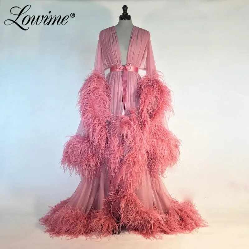 Abendkleider Вечерние платья с перьями и v образным вырезом сексуальное прозрачное