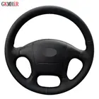 Рука сшитый черный искусственной кожи чехол рулевого колеса автомобиля для Hyundai Sonata 1999 2000 2001 2002 2003 2004 2005