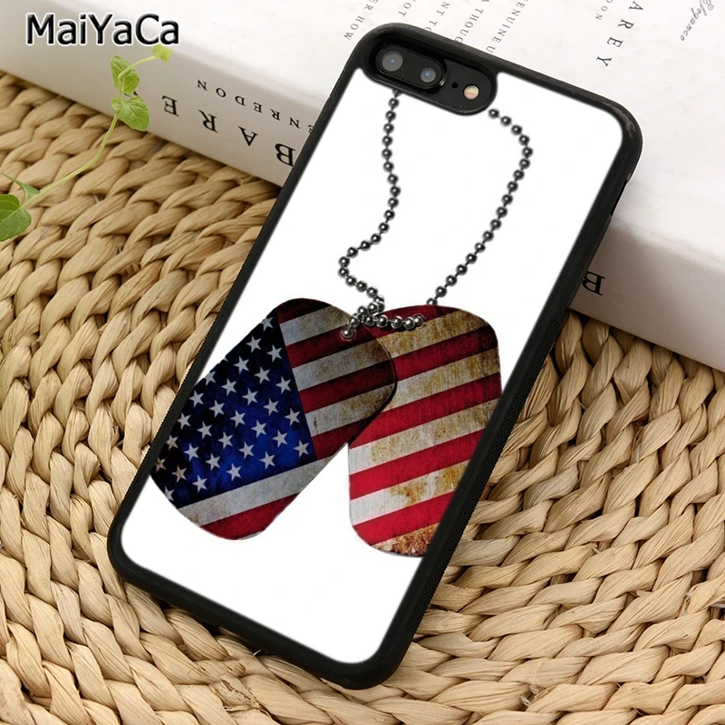 MaiYaCa военные Жетоны с американским флагом для собак чехол телефона iPhone X XR XS 11 12 Pro